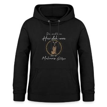 Das ist Malinois Glitzer Hund - Frauen Hoodie - Schwarz - Vorne - AI Model Female 172 light (172cm)