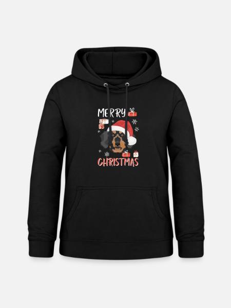Rauhaardackel Weihnachten - Frauen Hoodie - Schwarz