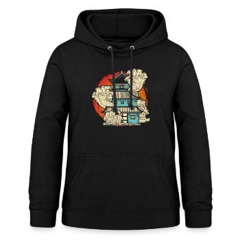 Japanese Art - Women's Hoodie - black - Front - AI Model Female 172 light (172cm)