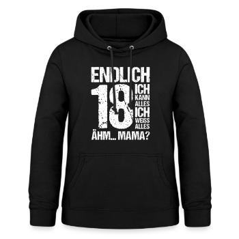18. Geburtstag | 18 Geburtstag Spruch - Frauen Hoodie - Schwarz - Vorne - AI Model Female 172 light (172cm)