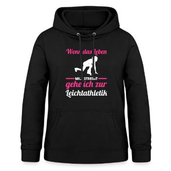 Leichtathletik - Frauen Hoodie - Schwarz - Vorne - AI Model Female 172 light (172cm)