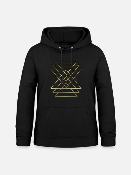 Grafik - grafisches Muster - Frauen Hoodie - Schwarz