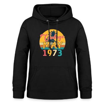 Mai 1973 Retro - Frauen Hoodie - Schwarz - Vorne - AI Model Female 172 light (172cm)
