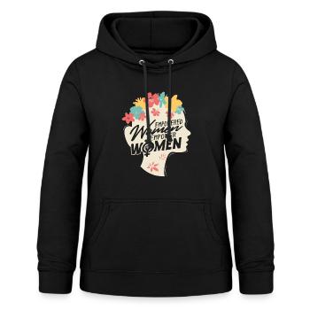 Féminisme féministe Militante des droits des femmes - Sweat à capuche Femme - noir - Devant - AI Model Female 172 light (172cm)