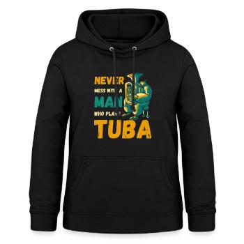Tubiste tuba - Sweat à capuche Femme - noir - Devant - AI Model Female 172 light (172cm)