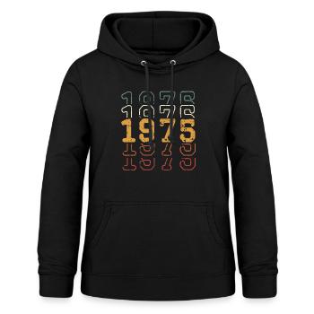 1975 - Sweat à capuche Femme - noir - Devant - AI Model Female 172 light (172cm)