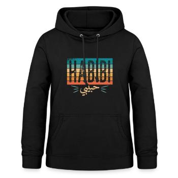 arabische Schrift Habibi Geschenkidee auf arabisch - Frauen Hoodie - Schwarz - Vorne - AI Model Female 172 light (172cm)