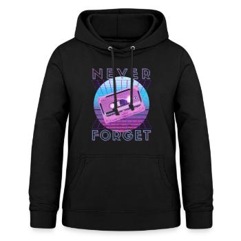 Never Forget Retro 80s 90s Nostalgia - Women's Hoodie - black - Front - AI Model Female 172 light (172cm)