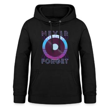 Never Forget Retro 80s 90s Nostalgia - Women's Hoodie - black - Front - AI Model Female 172 light (172cm)