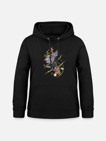 Zeichnung der Baba Jaga - Frauen Hoodie - Schwarz