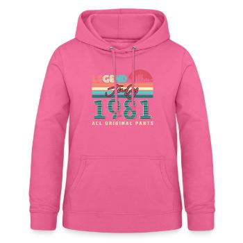 Retro in July 1981 - Women's Hoodie - pink - Front - AI Model Female 172 light (172cm)