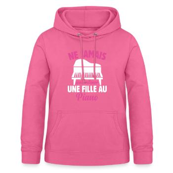 Fille Au Piano Instrument De Musique Idée Cadeau - Sweat à capuche Femme - rose - Devant - AI Model Female 172 light (172cm)