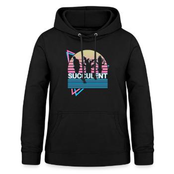Sukkulentes Retro-Geschenk - Frauen Hoodie - Schwarz - Vorne - AI Model Female 172 light (172cm)