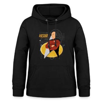 Star Trek La Nouvelle Génération Captain Picard - Sweat à capuche Femme - noir - Devant - AI Model Female 172 light (172cm)