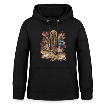 Amphibians Animal Motif Gift Frog Vintage Toad - Women's Hoodie - black - Front - AI Model Female 172 light (172cm)