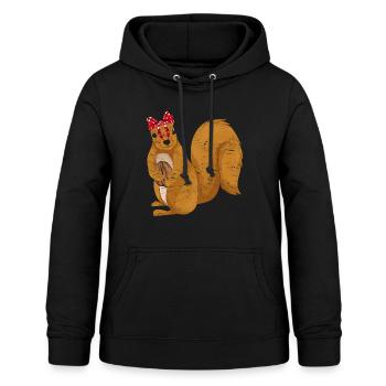 Écureuil - Sweat à capuche Femme - noir - Devant - AI Model Female 172 light (172cm)