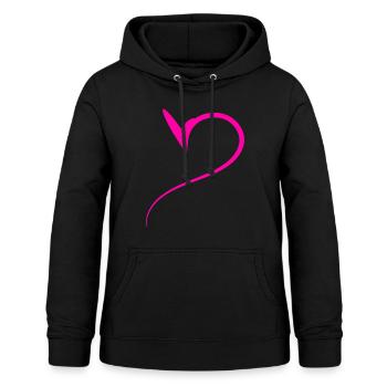 Halbes Pinkes Herz Simpel - Frauen Hoodie - Schwarz - Vorne - AI Model Female 172 light (172cm)