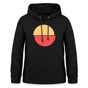 Demi-cercles rouge et jaune Design - Sweat à capuche Femme - noir - Devant - AI Model Female 172 light (172cm)