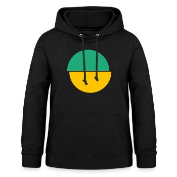 Demi-cercles vert et jaune Design - Sweat à capuche Femme - noir - Devant - AI Model Female 172 light (172cm)