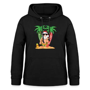 Island Beach Christmas Santa Drinking Summer 2022 - Frauen Hoodie - Schwarz - Vorne - AI Model Female 172 light (172cm)