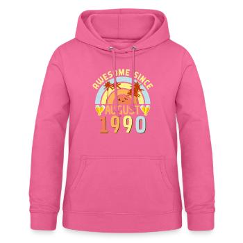 1990 Né en août - Sweat à capuche Femme - rose - Devant - AI Model Female 172 light (172cm)