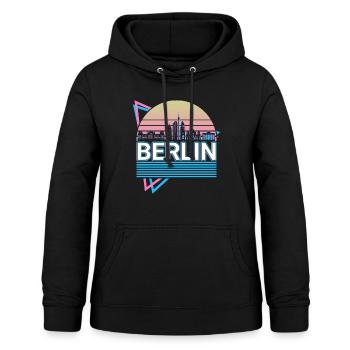 Berlin City Skyline Cityscape Rétro - Sweat à capuche Femme - noir - Devant - AI Model Female 172 light (172cm)