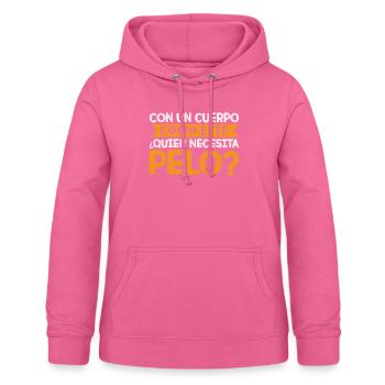 Humour Pas Besoin De Cheveux Avec Ce Corps De Rêve - Sweat à capuche Femme - rose - Devant - AI Model Female 172 light (172cm)