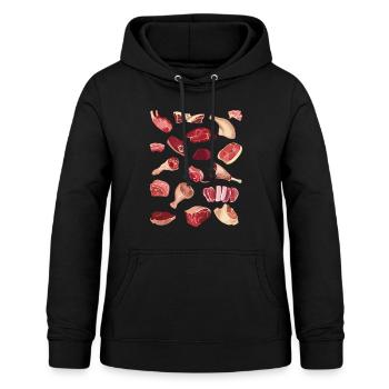 Meatcore Ästhetische Fleischsammlung - Frauen Hoodie - Schwarz - Vorne - AI Model Female 172 light (172cm)