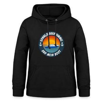Sonne blauer Himmel und mein Boot - Frauen Hoodie - Schwarz - Vorne - AI Model Female 172 light (172cm)