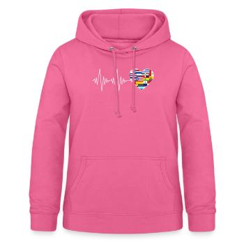 Hearts Beat Spanish Flags Hispanic Heritage Month - Women's Hoodie - pink - Front - AI Model Female 172 light (172cm)
