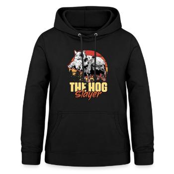 Hog Slayer Funny Wild Boar Hunting Humor for - Women's Hoodie - black - Front - AI Model Female 172 light (172cm)