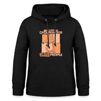 Marmot Marmots Rodent Animal Ground squirrel - Women's Hoodie - black - Front - AI Model Female 172 light (172cm)