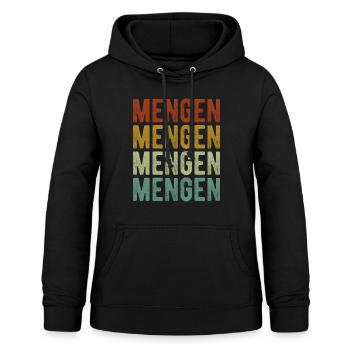 Mengen Stadt Retro Vintage - Frauen Hoodie - Schwarz - Vorne - AI Model Female 172 light (172cm)