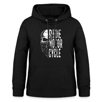 ride Motorcycles Totenkopf - Frauen Hoodie - Schwarz - Vorne - AI Model Female 172 light (172cm)
