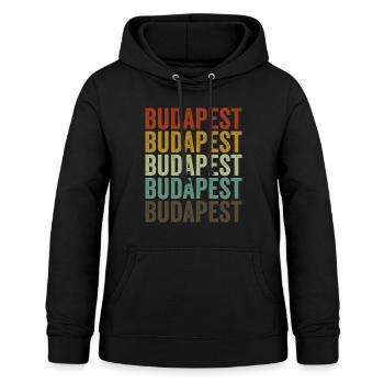 Budapest Ungarn Retro Vintage - Frauen Hoodie - Schwarz - Vorne - AI Model Female 172 light (172cm)