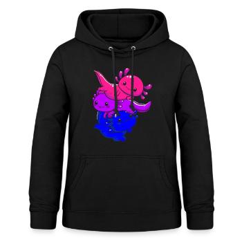 Subtle Bi Pride Bisexual Flag Kawaii Axolotl LGBTQ - Frauen Hoodie - Schwarz - Vorne - AI Model Female 172 light (172cm)