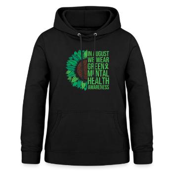 Tournesol pour promouvoir la santé mentale - Sweat à capuche Femme - noir - Devant - AI Model Female 172 light (172cm)