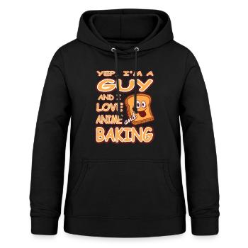 Yep im a guy and i love anime and Baking - Frauen Hoodie - Schwarz - Vorne - AI Model Female 172 light (172cm)