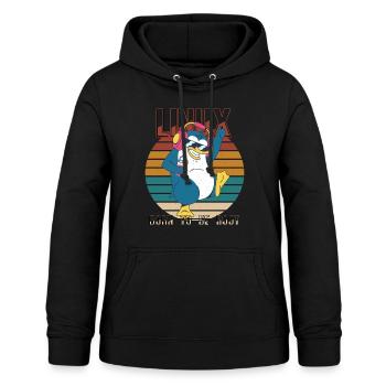 Born To Be Root Party Linux Cool Penguin Nerd Prog - Sweat à capuche Femme - noir - Devant - AI Model Female 172 light (172cm)