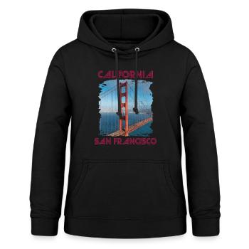 California Love San Francisco Golden Gate Bridge-A - Women's Hoodie - black - Front - AI Model Female 172 light (172cm)