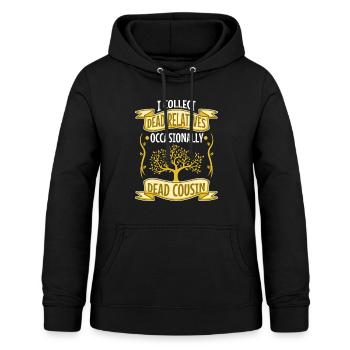 I collect dead relatives and occasionally a live - Frauen Hoodie - Schwarz - Vorne - AI Model Female 172 light (172cm)
