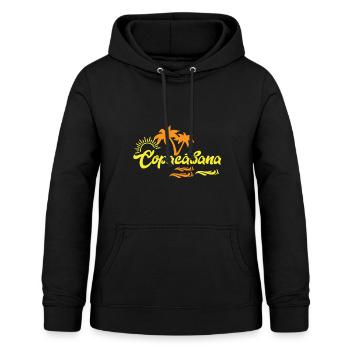 Strand Copacabana Rio Palmen Sommer Sonne Wellen U - Frauen Hoodie - Schwarz - Vorne - AI Model Female 172 light (172cm)