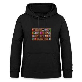 Bücherregal Wortwitz Bücher Spruch - Frauen Hoodie - Schwarz - Vorne - AI Model Female 172 light (172cm)
