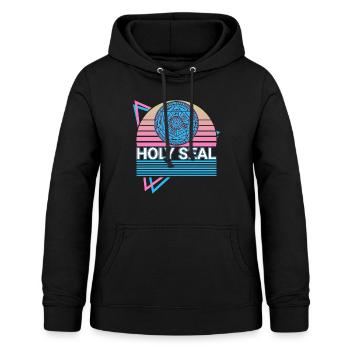 Heiliges Siegel Erzengel Retro - Frauen Hoodie - Schwarz - Vorne - AI Model Female 172 light (172cm)