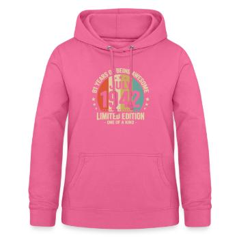 Juli 1942 81 Jahre Jubiläumsgeschenk - Frauen Hoodie - Pink - Vorne - AI Model Female 172 light (172cm)