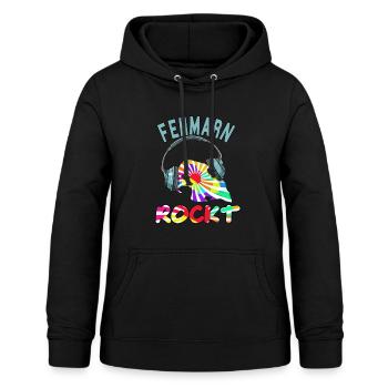 Fehmarn Rockt - Frauen Hoodie - Schwarz - Vorne - AI Model Female 172 light (172cm)
