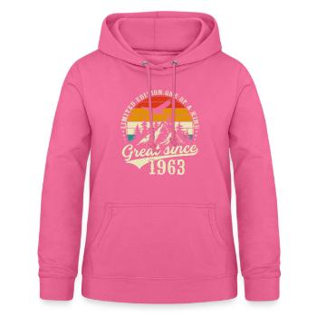 Einzigartig seit 1963 - Frauen Hoodie - Pink - Vorne - AI Model Female 172 light (172cm)