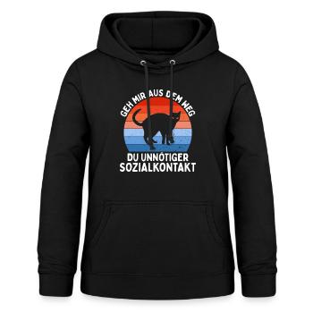 Geh Mir Aus Dem Weg Du Unnötiger Sozialkontakt - Frauen Hoodie - Schwarz - Vorne - AI Model Female 172 light (172cm)