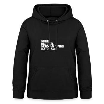 Deutsch Drahthaar - Frauen Hoodie - Schwarz - Vorne - AI Model Female 172 light (172cm)