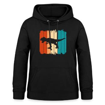 T-Rex - Frauen Hoodie - Schwarz - Vorne - AI Model Female 172 light (172cm)